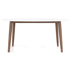 Ada Mid Century Modern Style Solid Wood Walnut Oval Dining Table