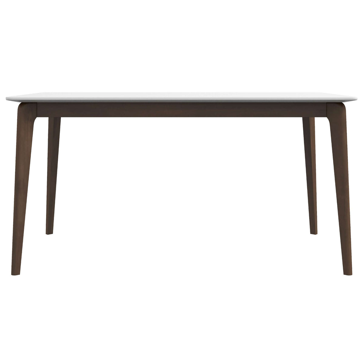 Lindsey Mid-Century Modern Solid Wood White Top Dining Table