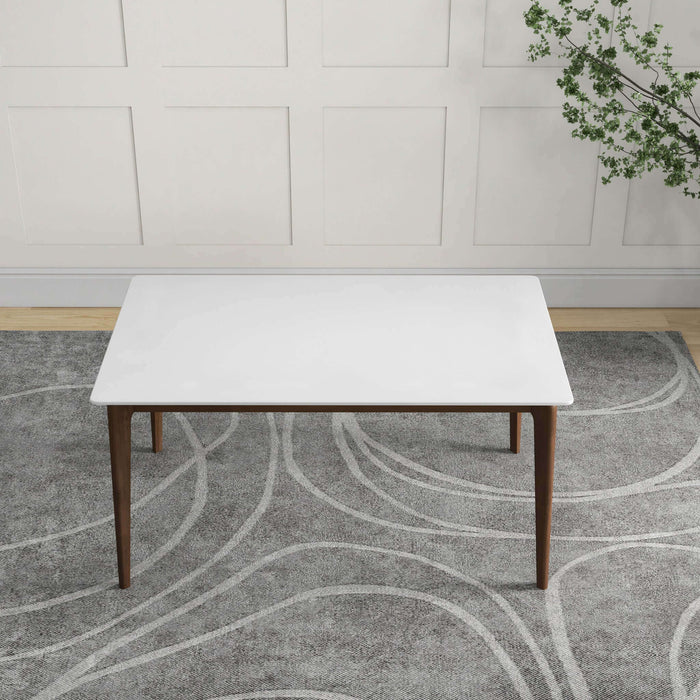 Lindsey  Solid Wood White Top Dining Table