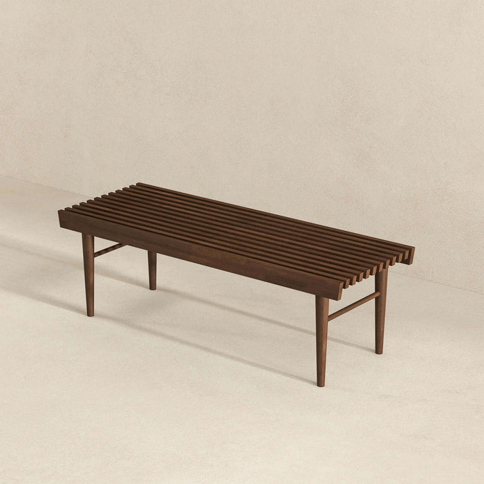 Mia Mid Century Modern Solid Wood Bench