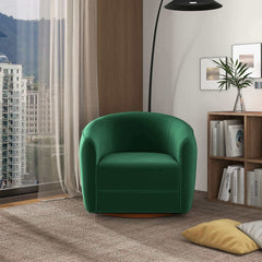 Elise Mid Century Modern Dark Green Velvet Swivel Chair