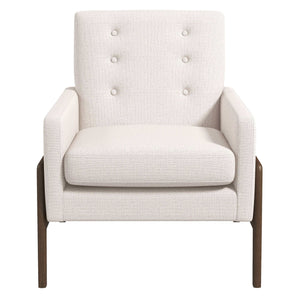 Cole Mid-Century Modern Solid Wood  Beige Velvet Lounge Chair