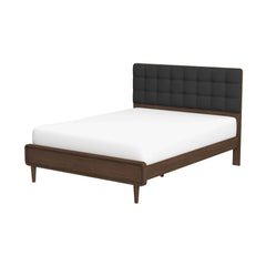 Bryce Mid-Century Modern Dark Grey Fabric Upholstered Platform Bed