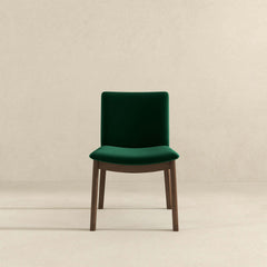 Kate Mid-Century Modern Green Velvet Solid Wood Dining Chair (Set of 2)