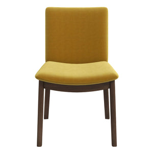 Laura Mid-Century Modern Gold Velvet Solid Wood Dining Chair (Set of 2)