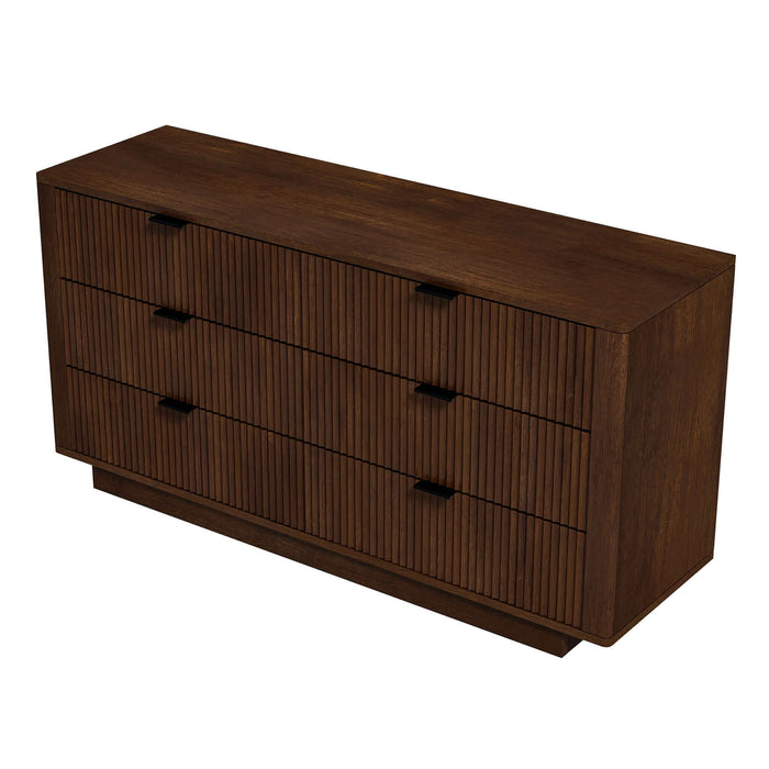 Lola Mid Century Modern Walnut Dresser With 6 Drawers