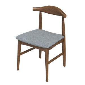 Damian Mid-Century Solid Wood Grey Dining Chair