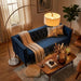 Ambient Arch Gold Brass Floor Lamp with Large Fabric Shade  | Ashcroft Imports Furniture