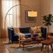 Ambient Arch Gold Brass Floor Lamp with Large Fabric Shade  | Ashcroft Imports Furniture