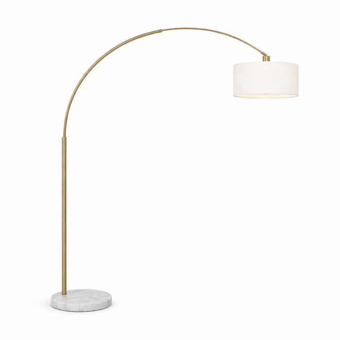 Ambient Arch Gold Brass Floor Lamp with Large Fabric Shade  | Ashcroft Imports Furniture