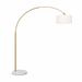 Ambient Arch Gold Brass Floor Lamp with Large Fabric Shade  | Ashcroft Imports Furniture