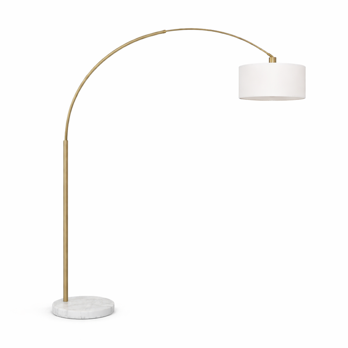 Ambient Arch Gold Brass Floor Lamp with Large Fabric Shade  | Ashcroft Imports Furniture