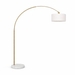 Ambient Arch Gold Brass Floor Lamp with Large Fabric Shade  | Ashcroft Imports Furniture