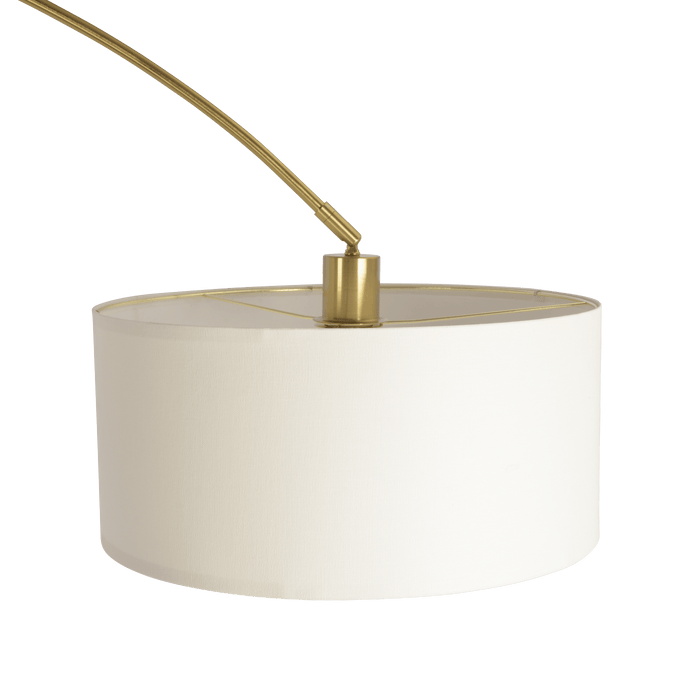 Ambient Arch Gold Brass Floor Lamp with Large Linen Shade - West Lamp