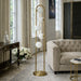 Artema Floor Lamp | White Frosted Globes & Brass Frame