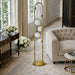 Artema Floor Lamp | White Frosted Globes & Brass Frame