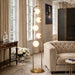 Artema Floor Lamp | White Frosted Globes & Brass Frame