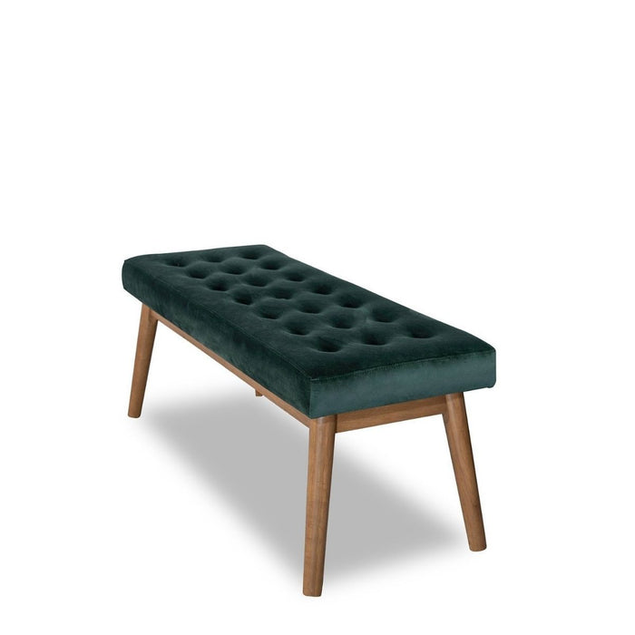 Delilah Modern Bench - Green Velvet