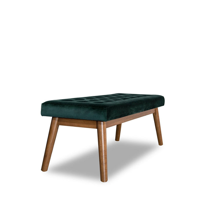 Delilah Modern Bench - Green Velvet