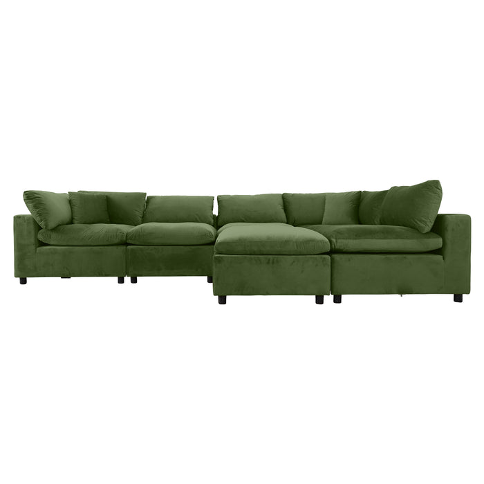 Hayward Olive Green Velvet Modular Sectional Sofa