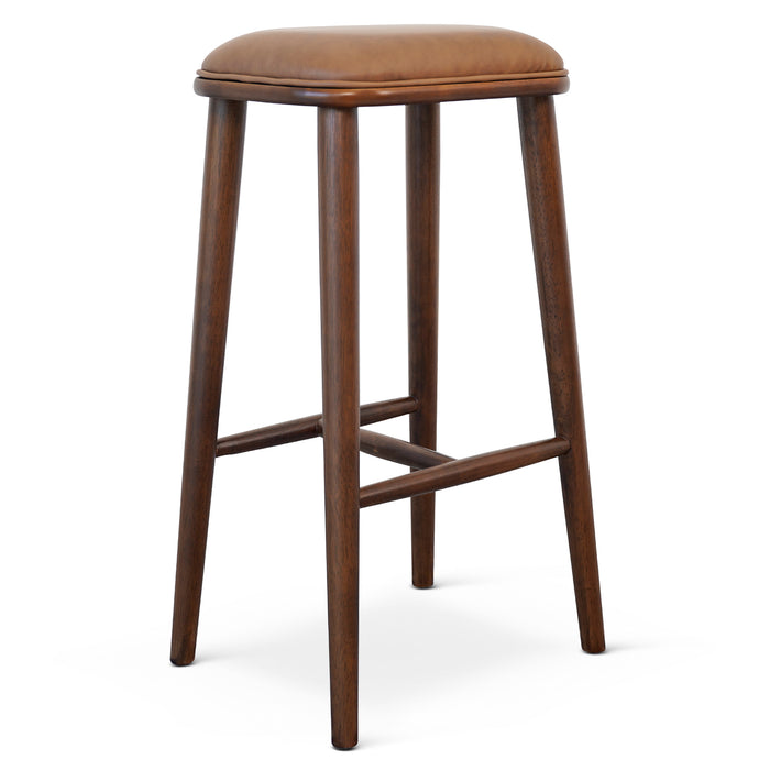 Jason Walnut PU Leather Bar Stool