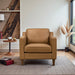 Cooper Stylish Top Grain Leather Lounge Chair with Solid Wood Legs - Ashcroft Furniture