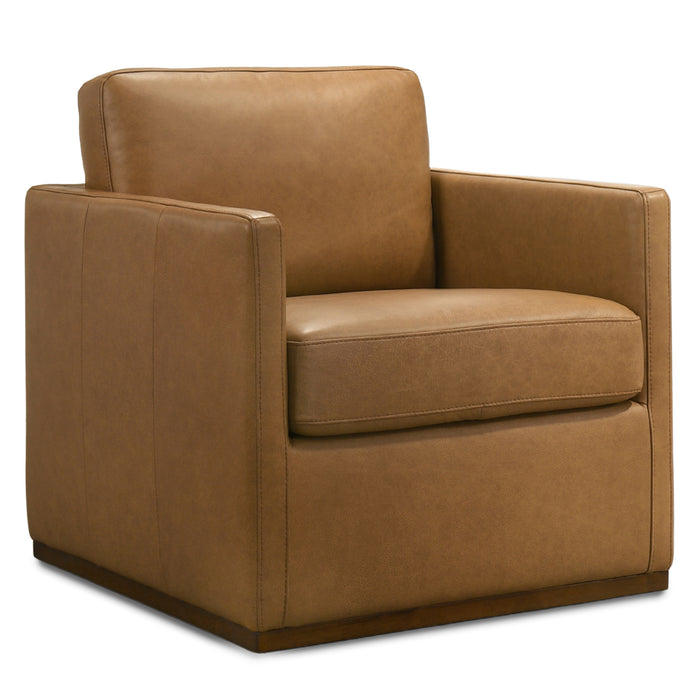 Darien Stylish 360° Swivel Chair with Top-Grain Buffalo Leather - Ashcroft Furniture