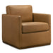 Darien Stylish 360° Swivel Chair with Top-Grain Buffalo Leather - Ashcroft Furniture