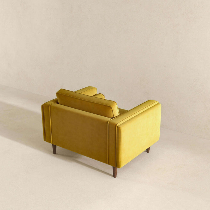 Amber Dark Yellow Velvet Lounge Chair - Ashcroft Furniture
