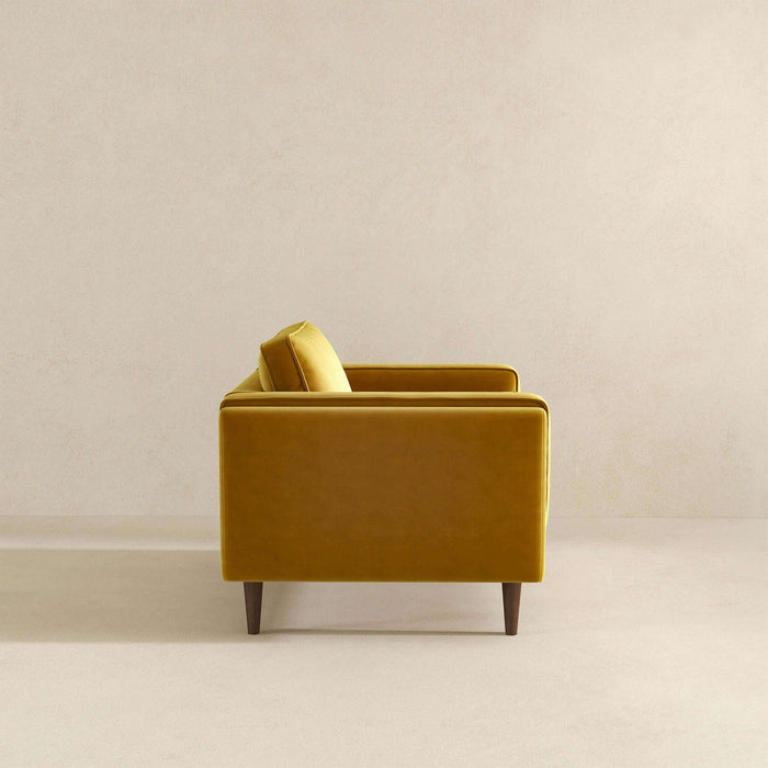 Amber Dark Yellow Velvet Lounge Chair - Ashcroft Furniture