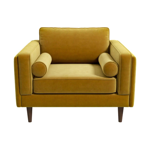Amber Dark Yellow Velvet Lounge Chair - Ashcroft Furniture