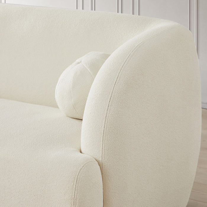 Anna Ivory Boucle Sofa | Modern Curved Japandi Seating | Ashcroft Imports Furniture