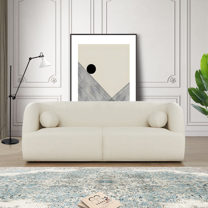 Anna Ivory Boucle Sofa | Modern Curved Japandi Seating | Ashcroft Imports Furniture