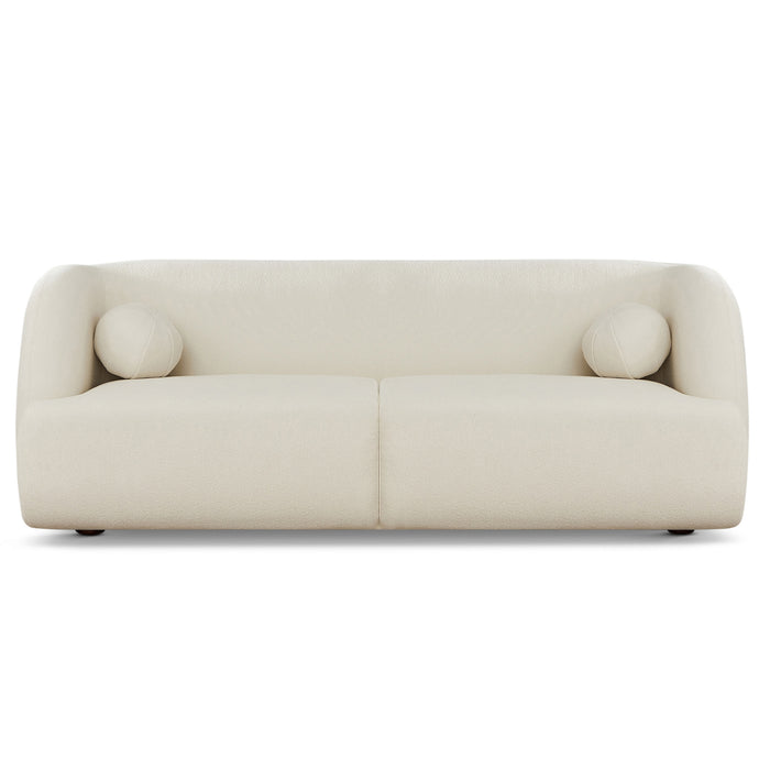 Anna Ivory Boucle Sofa | Modern Curved Japandi Seating | Ashcroft Imports Furniture
