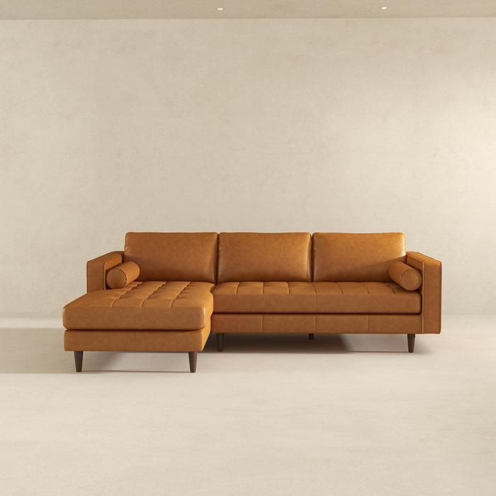 Anthony Luxurious L-Shaped Top Grain Leather Sectional Sofa - Ashcroft Furniture