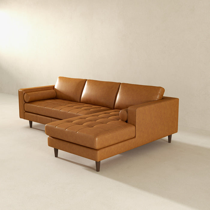 Anthony Luxurious L-Shaped Top Grain Leather Sectional Sofa -  Ashcroft Furniture