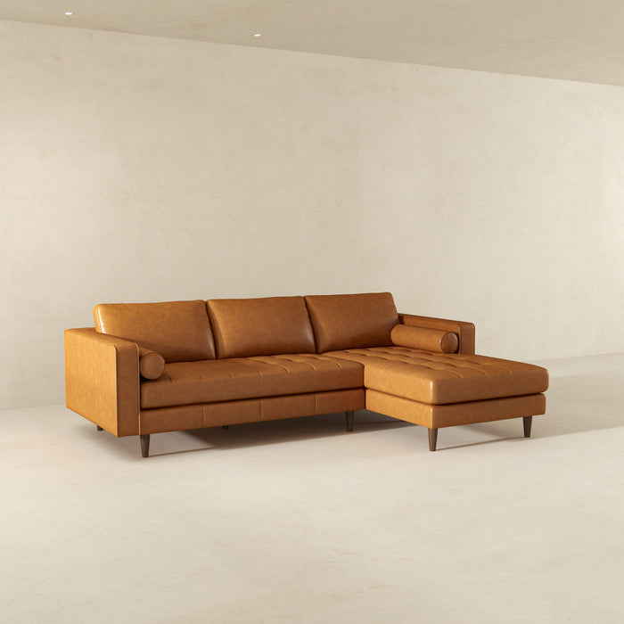 Anthony Luxurious L-Shaped Top Grain Leather Sectional Sofa -  Ashcroft Furniture