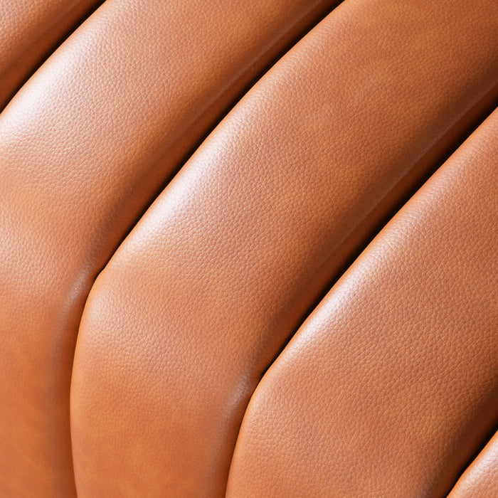 April Mid Century Modern Luxury Tight Back Cognac Leather Couch - Ashcroft Furniture