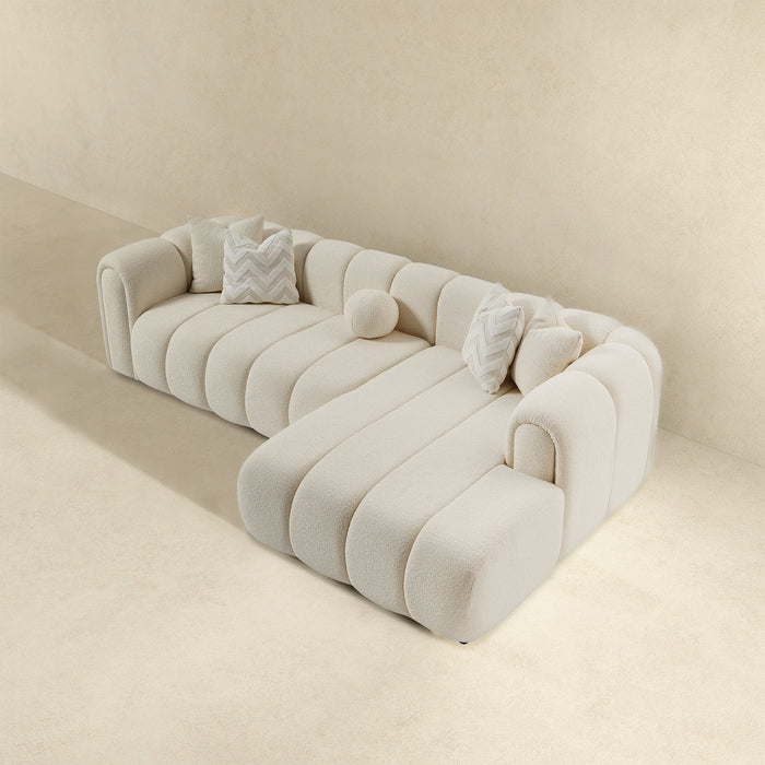 Beatrice Luxury Modern Tufted Boucle Sectional Sofa - Ashcroft Furniture