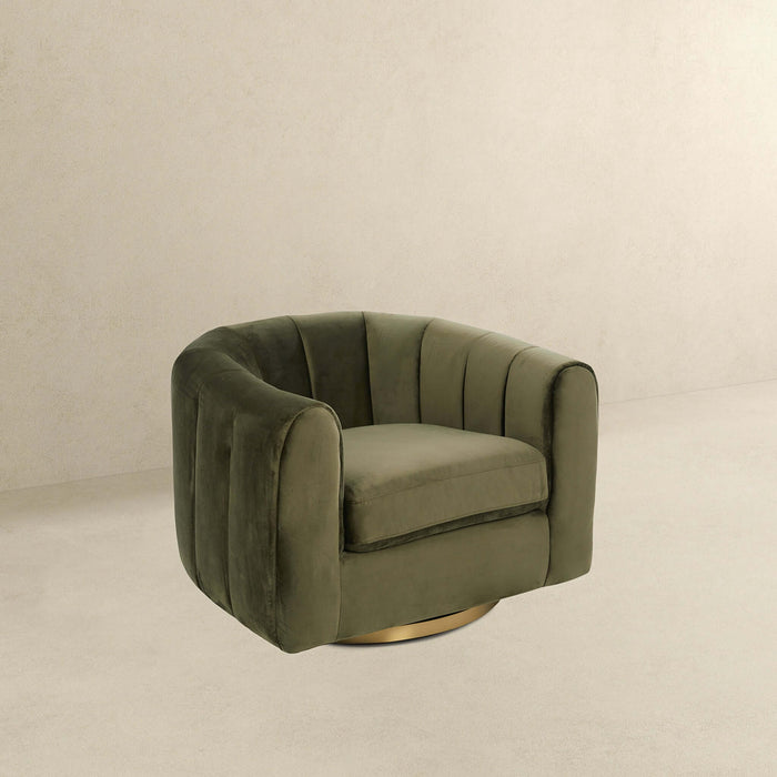 Cosey Green Velvet Swivel Chair - Ashcoft Furniture