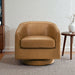 Danville Top-Grain Leather 360° Swivel Accent Chair with Round Base - Ashcroft Furniture