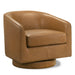 Danville Top-Grain Leather 360° Swivel Accent Chair with Round Base - Ashcroft Furniture