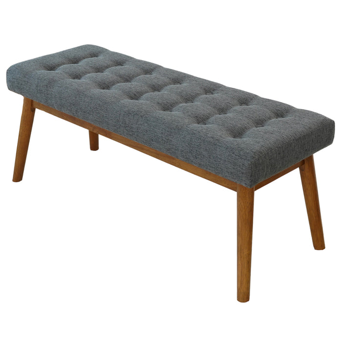 Delilah Mid-Century Modern Button-Tufted Upholstered Bench | Ashcroft Furniture