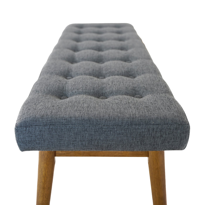 Delilah Mid-Century Modern Button-Tufted Upholstered Bench | Ashcroft Furniture