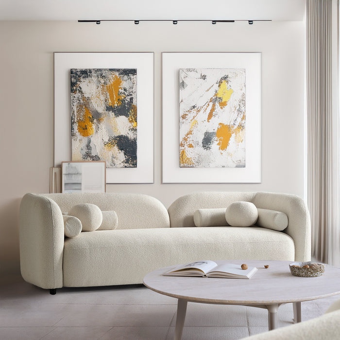 Donna Boucle Fabric Curved Sofa - Ashcroft Imports Furniture