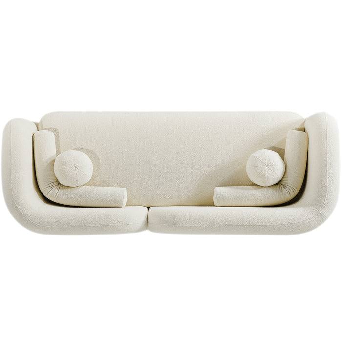 Donna Boucle Fabric Curved Sofa - Ashcroft Imports Furniture