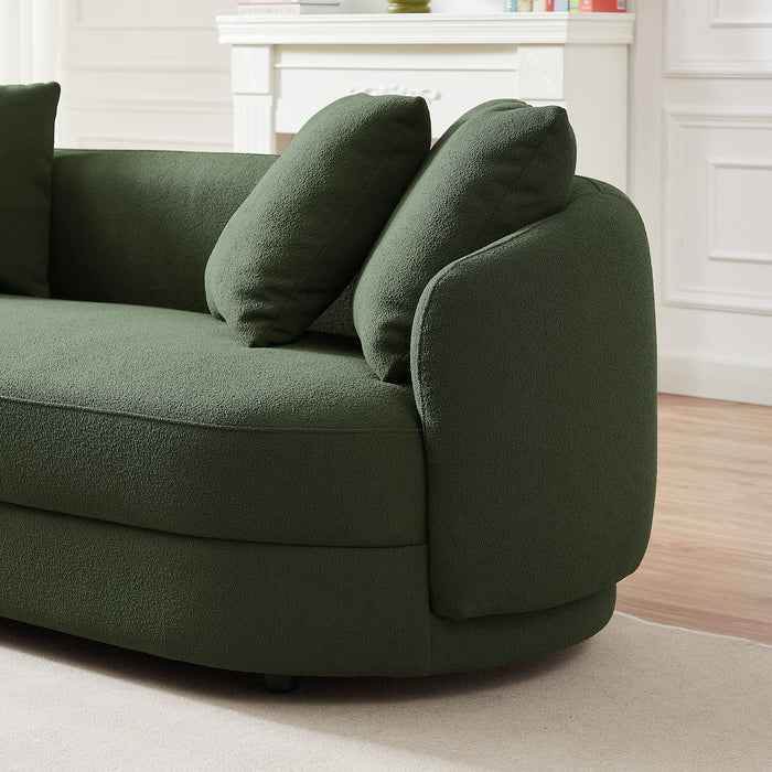Dylan Round Arm Boucle Fabric Luxury Japandi Style Sofa - Ashcroft Imports Furniture