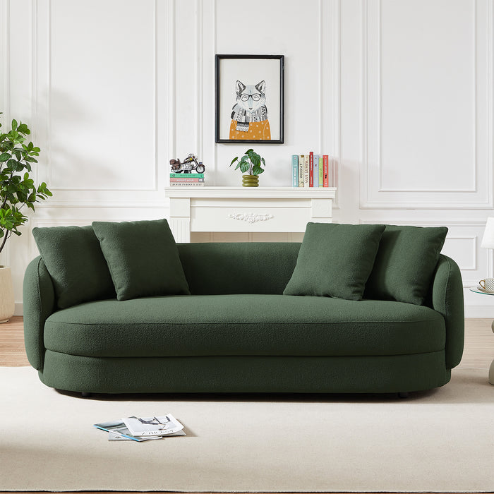 Dylan Round Arm Boucle Fabric Luxury Japandi Style Sofa - Ashcroft Imports Furniture