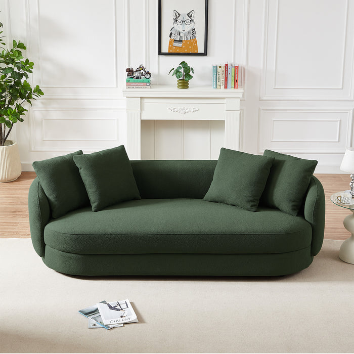 Dylan Round Arm Boucle Fabric Luxury Japandi Style Sofa - Ashcroft Imports Furniture