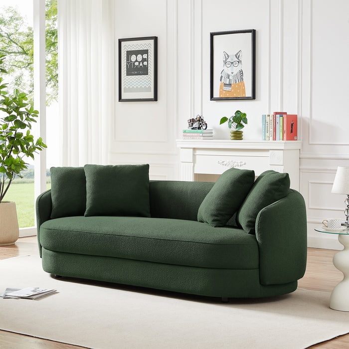 Dylan Round Arm Boucle Fabric Luxury Japandi Style Sofa - Ashcroft Imports Furniture